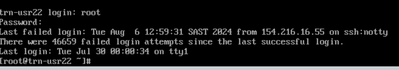 SSH attempts in a week